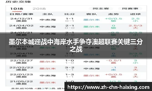 墨尔本城迎战中海岸水手争夺澳超联赛关键三分之战